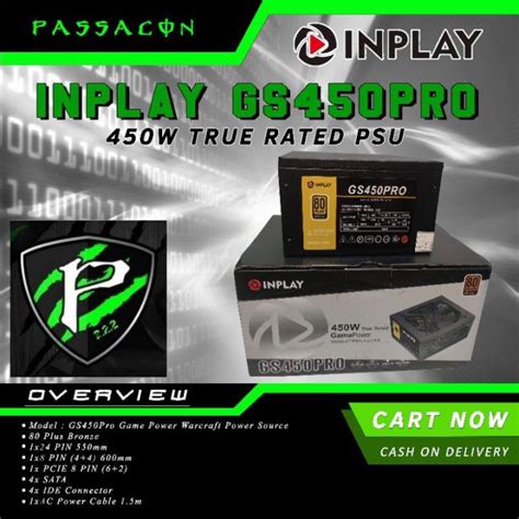 INPLAY GS450PRO 450W GS650PRO 650W True Rated PSU Power Supply 80