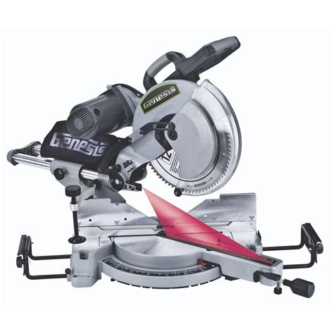 Genesis 12 In Dual Bevel Sliding Compound Miter Saw Gmsdb1512l The Home Depot