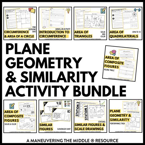 Plane Geometry And Similarity Activity Bundle Th Grade Maneuvering