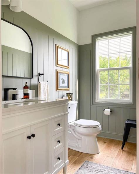 Muted Green Vertical Shiplap Half Wall Soul Lane