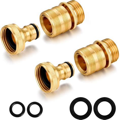 Amazon 2 Sets 4 PCS Brass Quick Hose End Connector Garden Hose