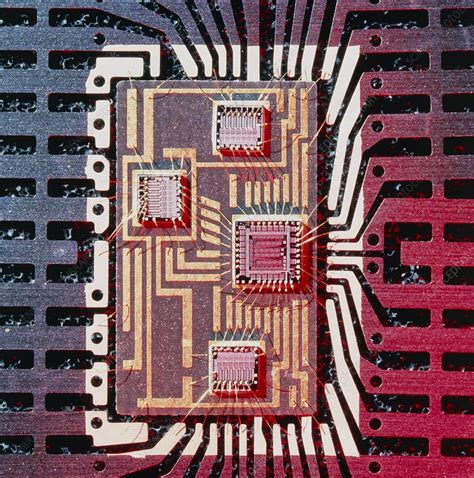 Hybrid Integrated Circuit Chip Stock Image T Science