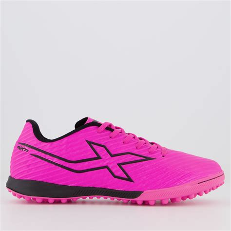 Chuteira Oxn Fusion Grip Society Rosa Futfanatics