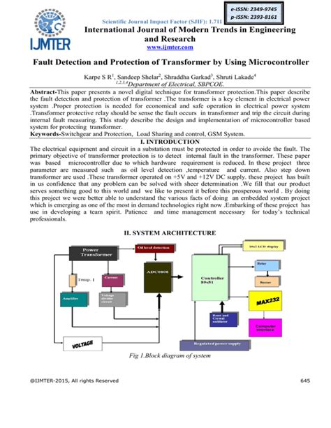 Fault Detection And Protection Of Transformer By Using