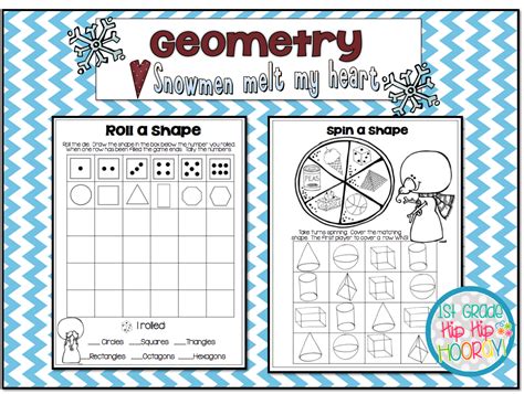 1st Grade Hip Hip Hooray!: Math Games...Geometric Shapes...Winter Themed