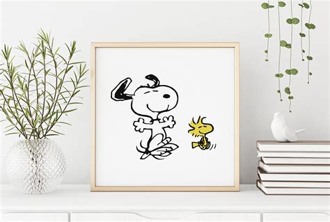 Snoopy and Woodstock Digital Print Happy Dance | Etsy