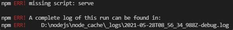 Npm Err Missing Script Serve Npm Err Missing Script Serve Npm Err