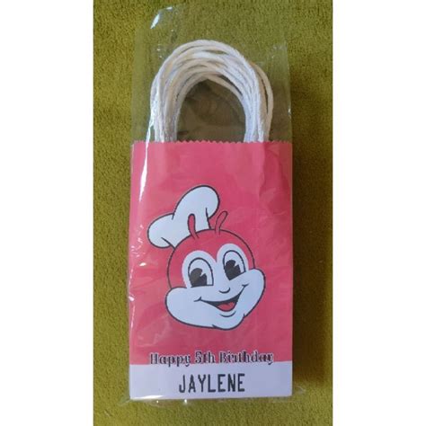 Jollibee Design 2 Customize Name Lootbag Sold Per 10pcs Shopee