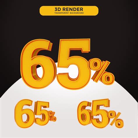 Premium Psd Psd Number 65 Percent 3d Rendering