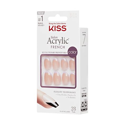 Kiss Salon Acrylic French Color Press On Nails ‘like Me’ Purple Short Oval 31 Ct Kiss Usa