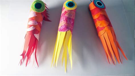 How To Make A Koinobori Traditional Japanese Paper Fish Youtube