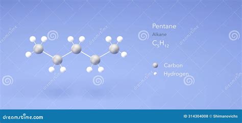 Moléculas De Pentano Estructuras Moleculares Alkane 3d Modelo Fórmula