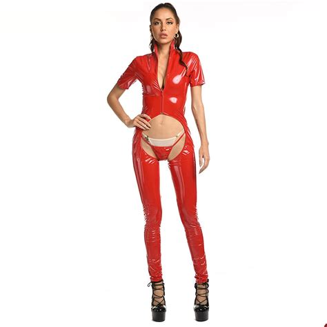 Crotchless Latex Bodysuit Zipper Lingerie For Women Breast Exposing Open Desertcart Oman