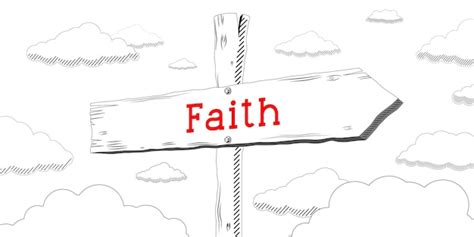 Premium Photo Faith Outline Signpost With One Arrow