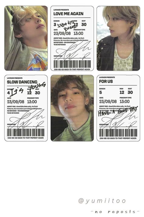 Bts Taehyung V Layover Album 1 5 Ver Printable Photocard