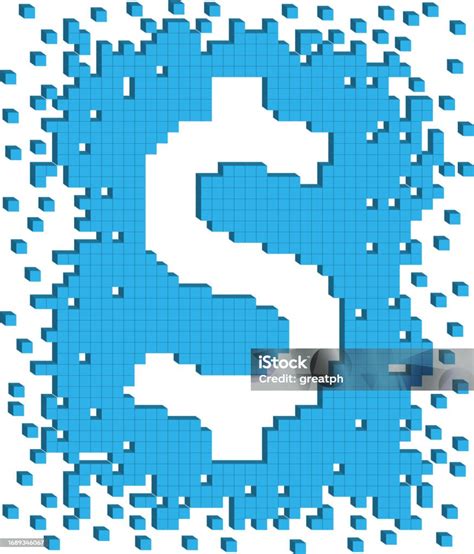 Vector Illustration Of Dollar Sign Shaped With Small Three Dimensional