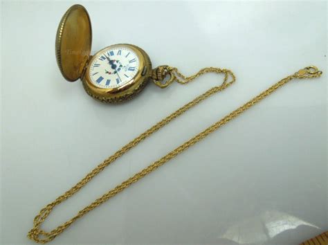 S915 Rare Elgin 17 Jewels Gold Filled Womens Pocket Watch Necklace