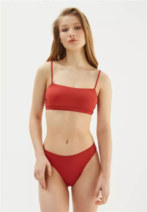 Eros Terracotta Bikini Top Adjustable Strap Swimwear For Women