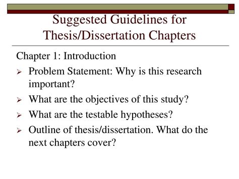 Ppt Suggested Guidelines For Thesis Dissertation Chapters Powerpoint Presentation Id 1821407