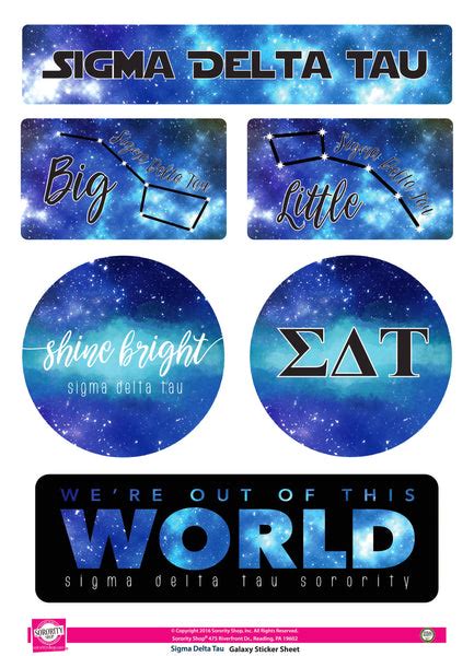 Sigma Delta Tau Galaxy Stickers Sororityshop