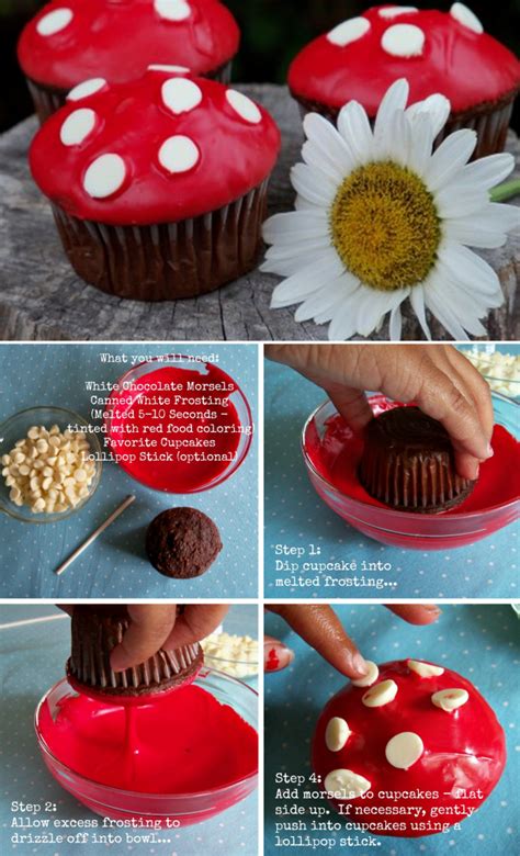 Wonderful DIY Fairy Garden Mushroom Cupcakes