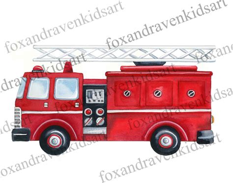 Fire Truck Wall Art Fire Truck Nursery Art Print Firemen Art - Etsy