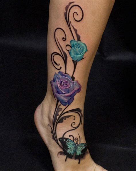 50 Amazing Calf Tattoos Cuded Leg Tattoos Women Rose And