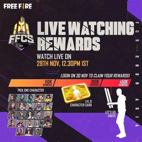 Garena Free Fire How To Claim FFCS Live Watching Rewards