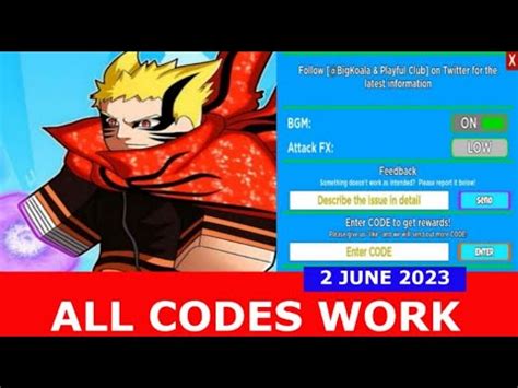 ALL CODES WORK UPD Naruto War Tycoon ROBLOX June 2 2023 YouTube