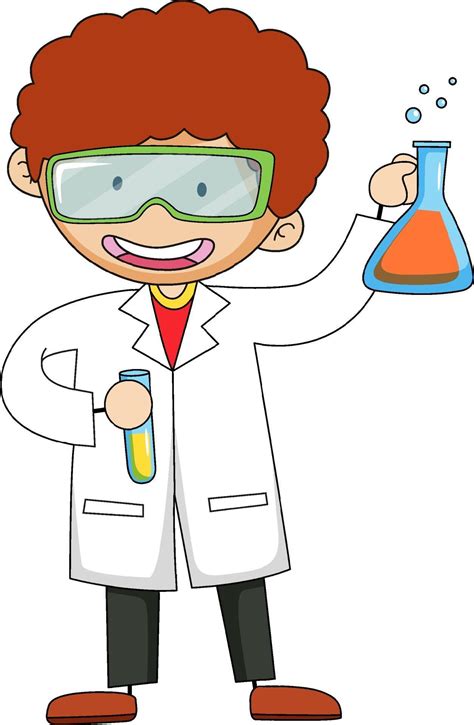 Little scientist doodle cartoon character isolated 2097271 Vector Art ...