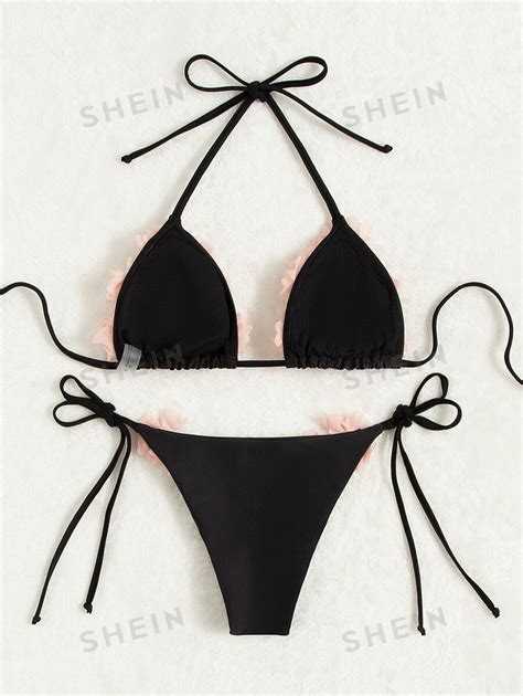 Shein Swim Chicsea Bikini Mit Applikation Neckholder Aktuelle Trends