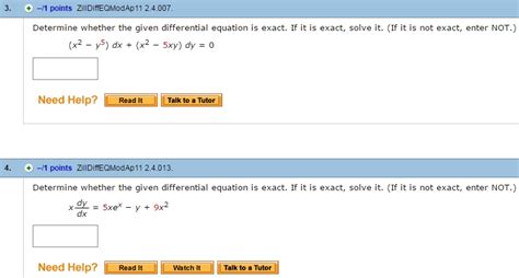 Solved Determine Whether The Given Differential Equation Is Chegg