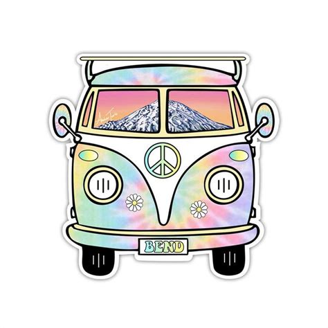 Peace Bus Sticker Mt Bachelor Sticker Bend Oregon Sticker Mount