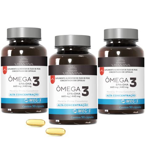 Ômega 3 Importado do Canadá Alta Concentração 1100mg 660mg EPA 440mg