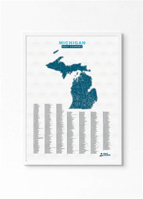 Michigan Golf Course Map | Special Gift | Golf Course Prints - Golf ...