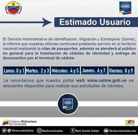 VenezuelaSaime on Twitter Atención Estimado usuario le recordamos