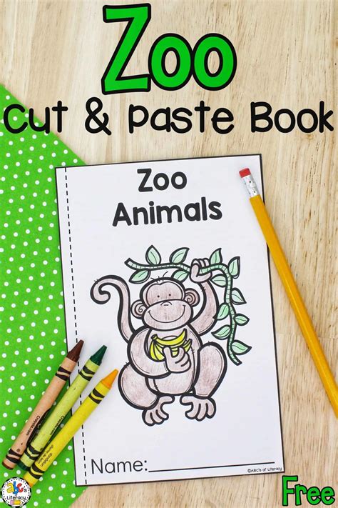 Zoo Animals Cut And Paste Book Printable Book For Kids