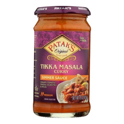 Pataks Simmer Sauce Tikka Masala Curry Medium 15 Oz Case Of 6 Case Of 6 15 Oz Each