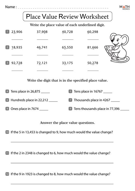 4th Grade Place Value Worksheets with Answer Key