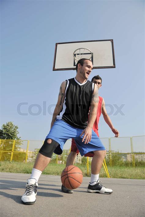 streetball game at early morning | Stock image | Colourbox