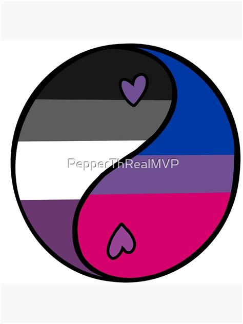 Biromantic Asexual Bi Ace Cute LGBTQ Pride Flag Yin Yang Canvas