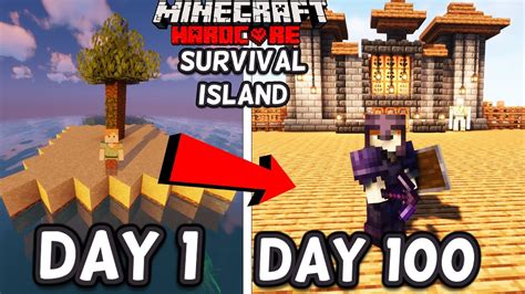 I Survived 100 Days On A SURVIVAL ISLAND In Minecraft Hardcore