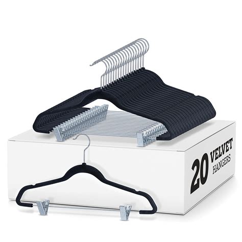 Zober Velvet Hangers With Clips Pack Of Metal Clip Hangers For