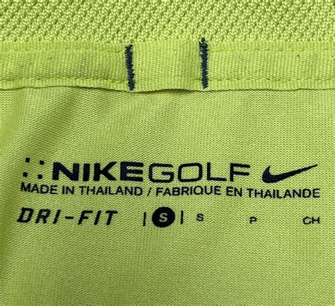 Nike Golf Dri Fit Neon Yellow Diamond Polo Shirt Sz S Gem