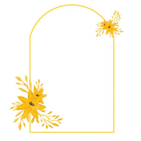 Round Flower Frame Yellow Flowers Element Round Flower Yellow Flowers