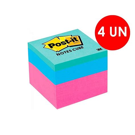 Bloco Adesivo Post It 3M Cubo Ultra 400 Fls C 4 UN Tebel Suprimentos