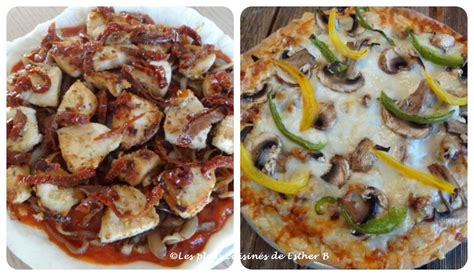 Les plats cuisinés de Esther B Pizza au poulet mariné oignons