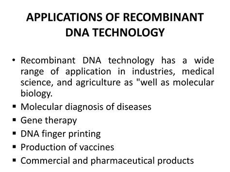 Recombinant Dna Technology Ppt