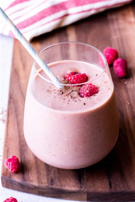 Keto Chocolate Raspberry Smoothie Recipe Delicious Little Bites