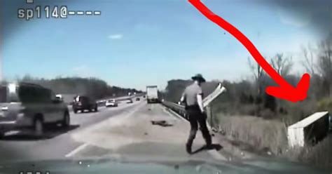 Highway Patrol Officer Saves Truck Drivers Life Caught On Dash Cam